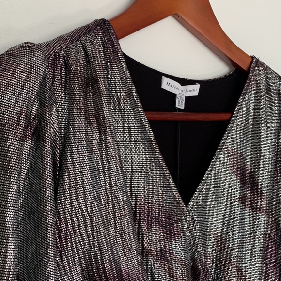 MAISON D’AMELIE PARIS | Shimmery Long Sleeve Blouse Sz XS - Picture 4 of 9